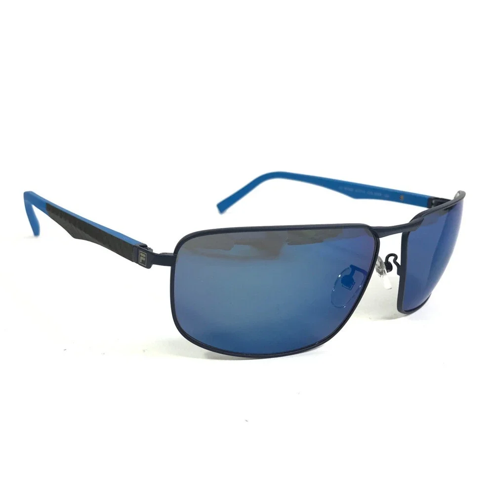Fila Sunglasses SFI446 COL.696B Matte Blue Frames with Smoke Blue Mirror Lenses